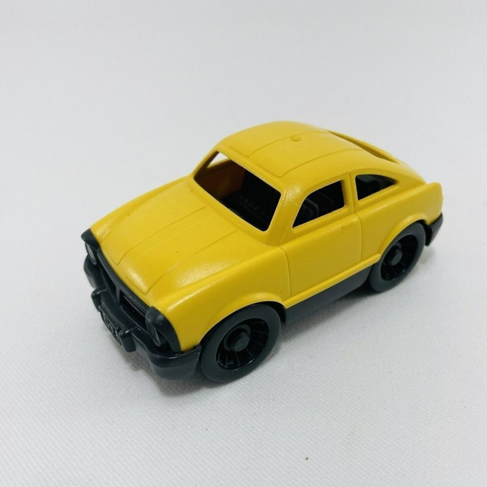 USA Green Toys Mini Car Model 4” Vehicle Ford GT Miniature Yellow Sedan Figure
